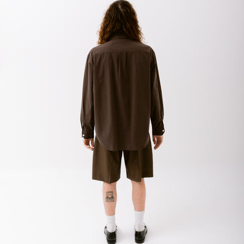 Mfpen Generous Shirt Dark Brown M324-036 Fit Back Degli Uberti